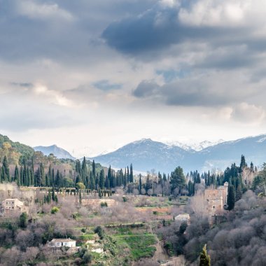 Kentsel peyzaj, Granada şehir görünümü, Andalusia, Güney İspanya
