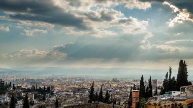 Kentsel peyzaj, Granada şehir görünümü, Andalusia, Güney İspanya