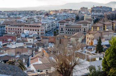 Kentsel peyzaj, Granada şehir görünümü, Andalusia, Güney İspanya
