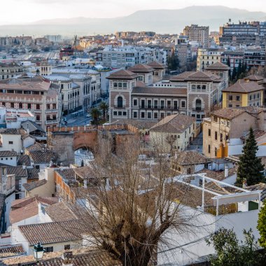 Kentsel peyzaj, Granada şehir görünümü, Andalusia, Güney İspanya