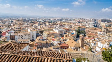 Kentsel peyzaj, Granada şehir görünümü, Andalusia, Güney İspanya
