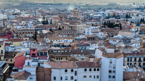 Paesaggio Urbano Granada Vista Sulla Città Tramonto Andalusia Spagna Meridionale — Foto Stock