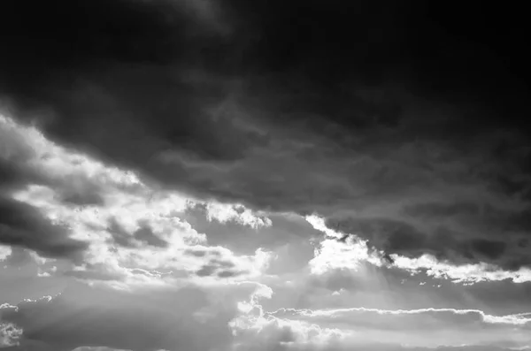 Fond Ciel Nuages Coucher Soleil Image Noir Blanc — Photo
