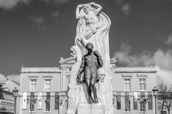 Palencia Španělsko Březen 2016 Pohled Sochu Zvané Památník Alonso Berruguete — Stock fotografie