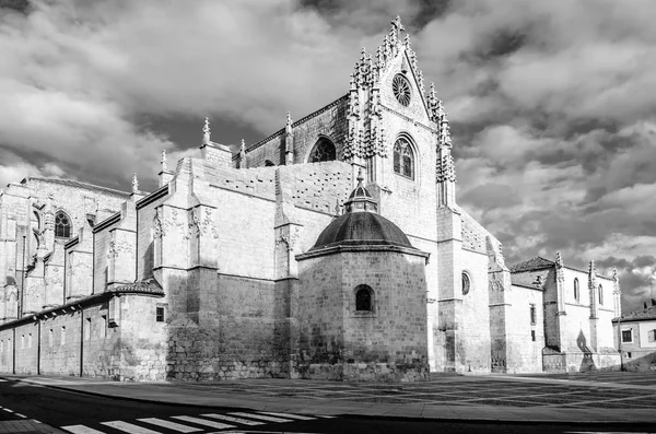 Vista Catedral Gótica Palencia España Imagen Blanco Negro —  Fotos de Stock