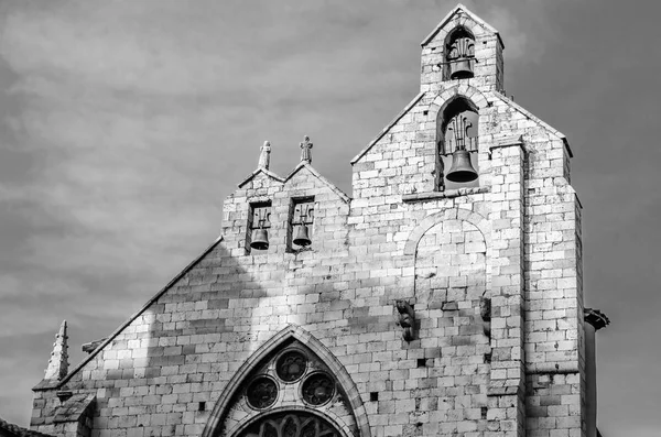 Вид Романскую Церковь Городе Паленсия Испания Черно Белое Изображение — стоковое фото