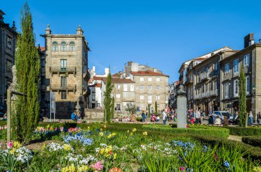Santiago De Compostela, İspanya - 3 Nisan 2015: Kentsel peyzaj Santiago de Compostela, Galiçya, İspanya