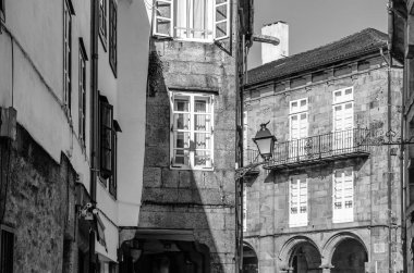 Santiago de Compostela, İspanya, siyah beyaz resim mimarisinde