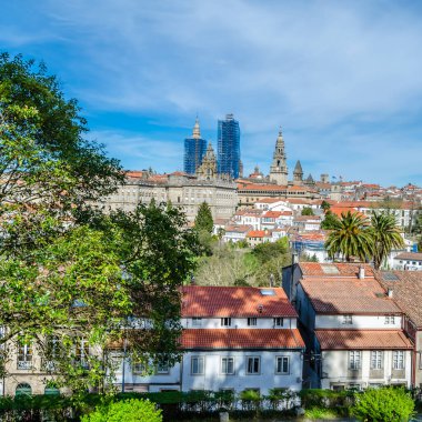 Kentsel peyzaj, Santiago de Compostela, Galiçya, İspanya görünümünü