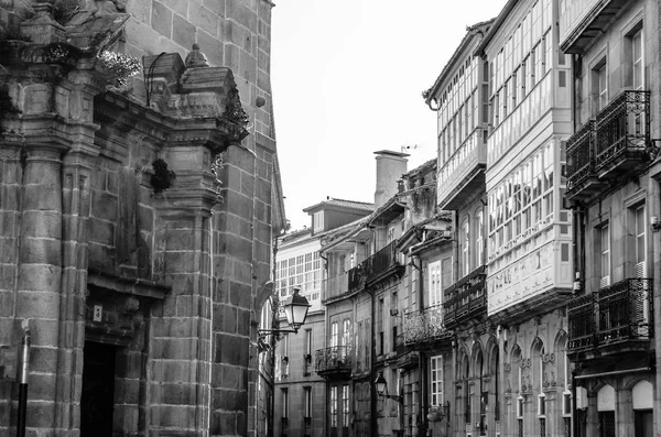 Santiago Compostela Spanya Siyah Beyaz Resim Mimarisinde — Stok fotoğraf