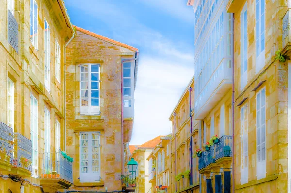 Arquitetura Santiago Compostela Norte Espanha Ilustração Colorida — Fotografia de Stock