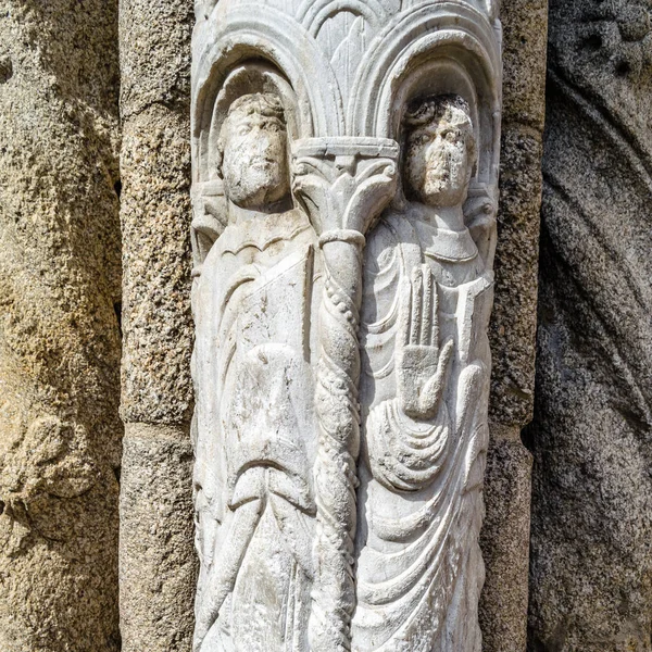 Detalii Arhitecturale Fațada Catedralei Santiago Compostela Spania — Fotografie, imagine de stoc