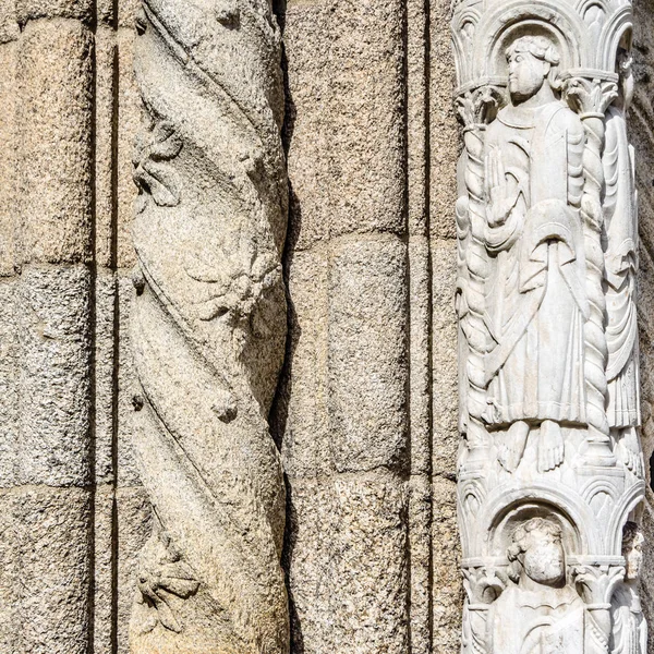 Detalhe Arquitetônico Fachada Catedral Santiago Compostela Espanha — Fotografia de Stock
