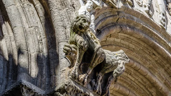 Architektonický Detail Fasáda Katedrály Santiago Compostela Španělsko — Stock fotografie