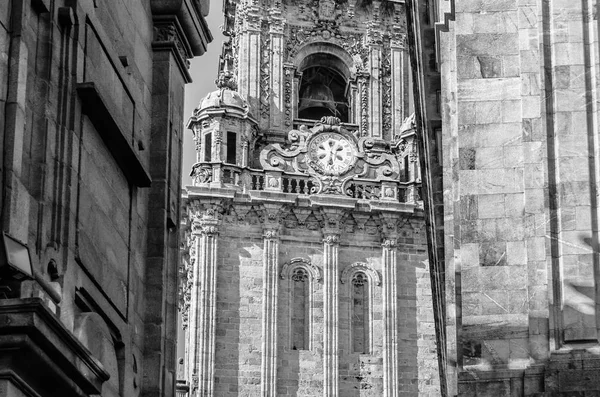 宗教建築 巡礼サンティアゴ コンポステーラの大聖堂をスペイン 黒と白のイメージの配置します — ストック写真