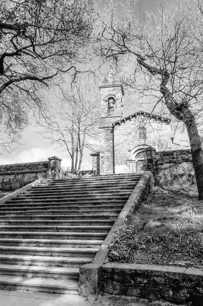 Igreja Santiago Compostela Galiza Norte Espanha Imagem Preto Branco — Fotografia de Stock