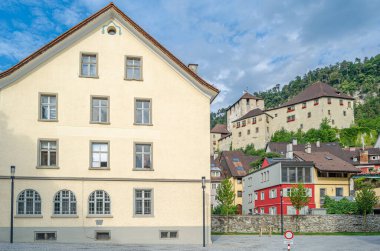 Avusturya 'nın batısındaki eski Feldkirch, Vorarlberg kasabasında mimarlık