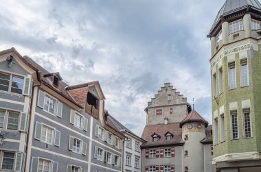 Avusturya 'nın batısındaki eski Feldkirch, Vorarlberg kasabasında mimarlık