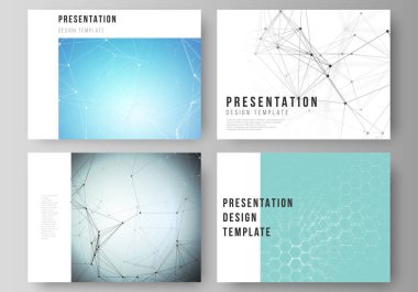Sunma kaymak minimalist soyut vektör yerleşimini tasarım iş şablonları. Teknoloji, bilim, tıp kavramı. Molekül yapısı, çizgiler ve noktalar bağlama. Fütüristik arka plan