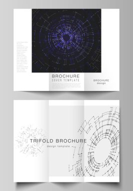 En az vektör düzenler. Modern tasarım şablonları panelli broşür veya el ilanı için kapsar. Ağ bağlantı kavramı çizgiler ve noktalar bağlama ile. Teknoloji tasarım, dijital geometrik arka plan.