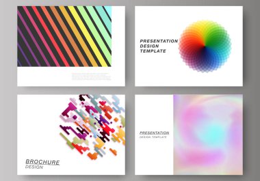 Sunma kaymak düzenlenebilir yerleşimini minimalist tasarlamak vektör çizim tasarım iş şablonları. Renkli geometrik arka seçim için minimalist tasarım