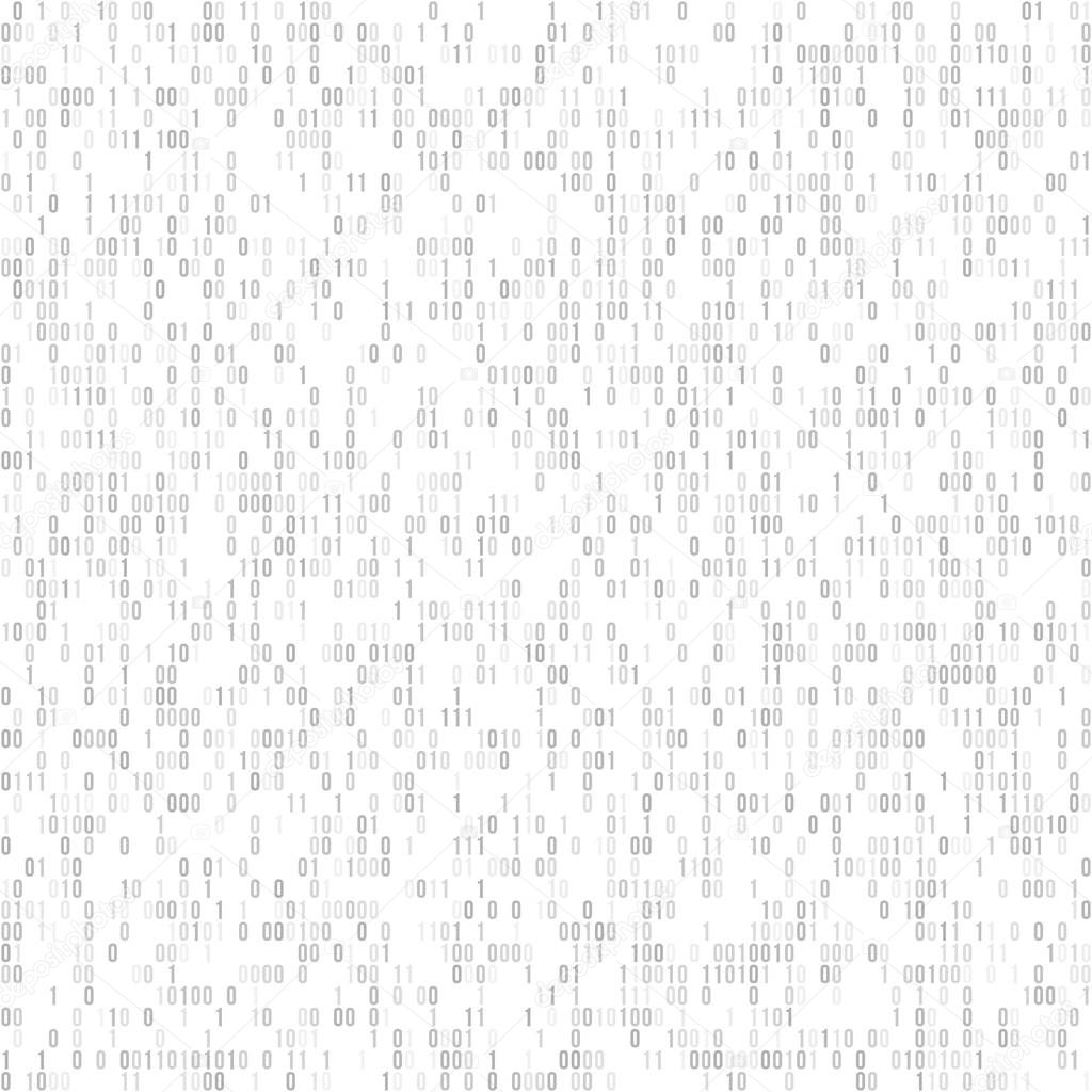 Binary code vector background with numbers one and zero. Seamless patern. Coding or hacker concept, digital technology background. Vector illustration.
