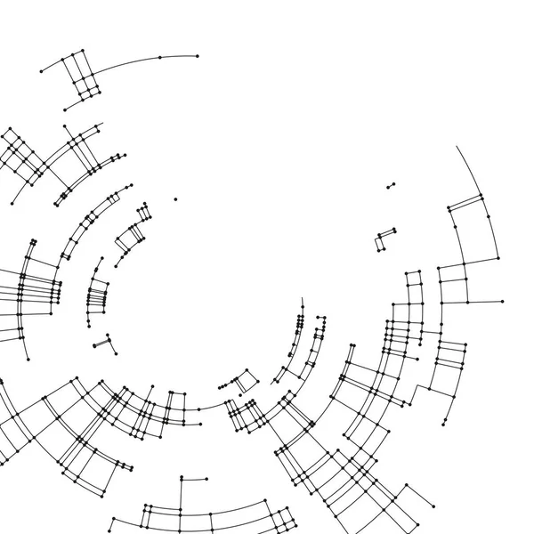 Conectando linhas e pontos no fundo branco. Conceito abstrato de design de conexão de rede. Tecnologia de design de fundo vetorial, abstração geométrica digital com linhas e pontos . — Vetor de Stock