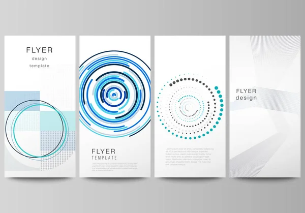 Die minimalistische Vektorillustration des editierbaren Layouts von Flyern, Banner-Design-Vorlagen mit einfachem geometrischem Hintergrund aus Punkten, Kreisen. — Stockvektor