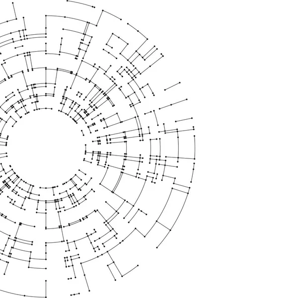 Collegamento di linee e punti su sfondo bianco. Concetto astratto di progettazione della connessione di rete. Design tecnologico sfondo vettoriale, astrazione geometrica digitale con linee e punti . — Vettoriale Stock