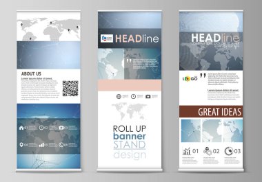 Afiş standları, dikey el ilanları, topla düzenlenebilir yerleşimini minimalist vektör çizim bayrakları iş şablonu tasarlayabilirsiniz. Bilimsel tıbbi Dna araştırma. Bilim veya tıbbi kavramı.