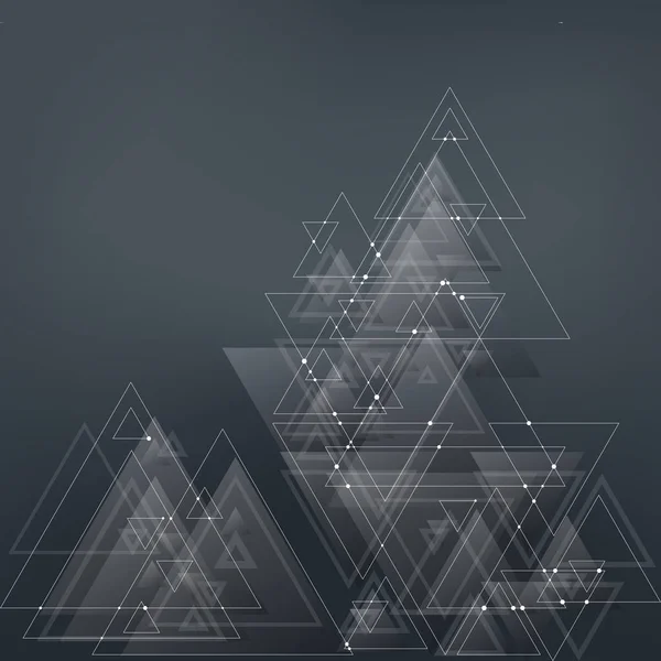 Abstract polygonal low poly vector background with blue triangles, connecting dots and lines. Connection structure. — Stock Vector