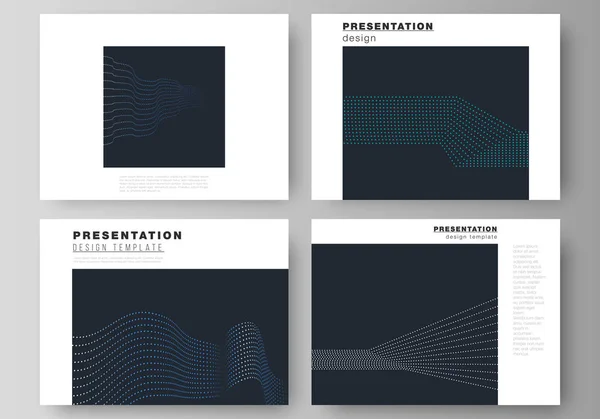 L'illustration vectorielle abstraite minimaliste de la disposition modifiable des modèles d'entreprise de conception de diapositives de présentation avec un arrière-plan géométrique simple fait de points . — Image vectorielle