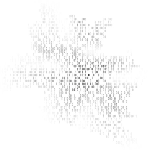 Binary code vector background with numbers one and zero. Artificial intelligence. Big data. Smart system. Coding or hacker concept, digital technology background. Vector illustration.