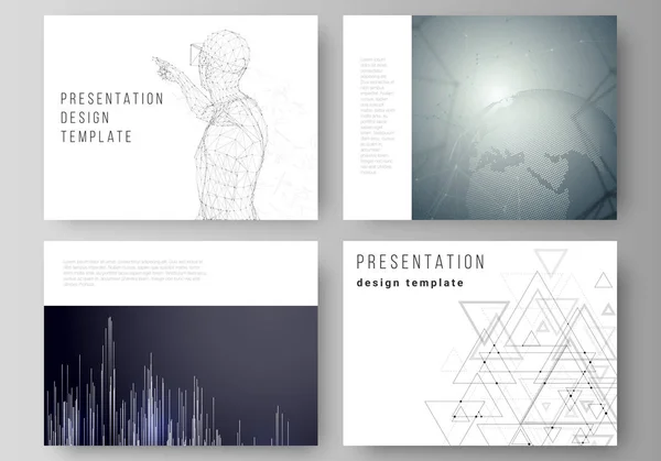 La ilustración vectorial abstracta minimalista del diseño editable de las diapositivas de presentación diseña plantillas de negocio. Tecnología, ciencia, futuro concepto fondos futuristas abstractos . — Vector de stock