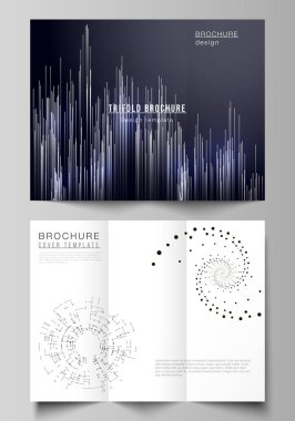 Düzenlenebilir düzenleri en az vektör Illustration. Modern yaratıcı tasarım şablonları panelli broşür veya el ilanı için kapsar. Teknoloji, bilim, gelecekteki kavramı fütüristik arka.