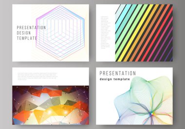 Sunma kaymak düzenlenebilir yerleşimini minimalist tasarlamak vektör çizim tasarım iş şablonları. Renkli geometrik arka seçim için minimalist tasarım