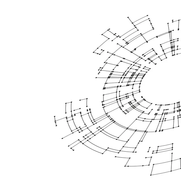 Conectando linhas e pontos no fundo branco. Conceito abstrato de design de conexão de rede. Tecnologia de design de fundo vetorial, abstração geométrica digital com linhas e pontos . — Vetor de Stock