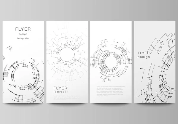 L'illustration vectorielle minimaliste de la mise en page modifiable de flyer, modèles de conception de bannière. Concept de connexion réseau avec lignes et points de connexion. Conception technologique, fond géométrique numérique . — Image vectorielle