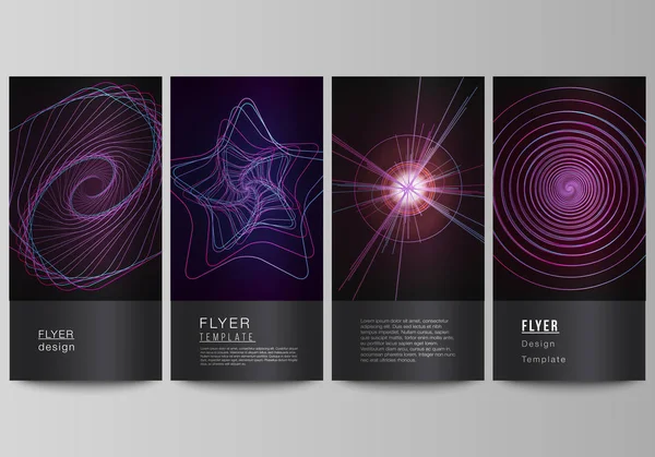 The minimalistic vector illustration of the editable layout of flyer, banner design templates. Random chaotic lines that creat real shapes. Chaos pattern, abstract texture. Order vs chaos concept. — Stock Vector