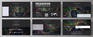 İş şablonları HD sunma kaymak için biçimlendirin. Düz tasarım kolay düzenlenebilir soyut vektör düzenler. Parlak renkli çizgiler, renkli güzel arka plan. Mükemmel dekorasyon.