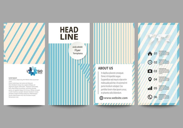 Flyers set, modern banners. Business templates. Cover template, easy editable abstract vector layouts. Minimalistic design with lines, geometric shapes forming beautiful background. — Stock Vector