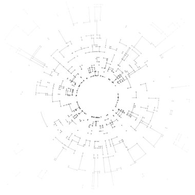 Çizgiler ve noktalar beyaz arka plan üzerinde bağlanma. Soyut ağ bağlantısı tasarım konsepti. Teknoloji tasarım vektör arka plan, çizgileri ve noktaları ile dijital geometrik soyutlama.