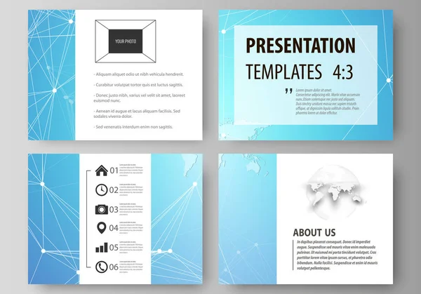 A ilustração minimalista do vetor abstrato do layout editável dos modelos de negócios de design de slides de apresentação. Estrutura molecular. Ciência, conceito de tecnologia. Desenho poligonal . —  Vetores de Stock