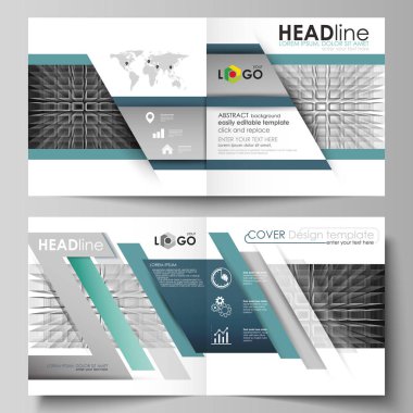 İş şablonları için kare tasarım BI broşür, dergi, el ilanı katlayın. Kapak broşür, düzen vektör. Derinliği ve perspektifi yanılsamasını şekillendirme dikdörtgenler Infinity arka plan, 3d yapısı, soyut.