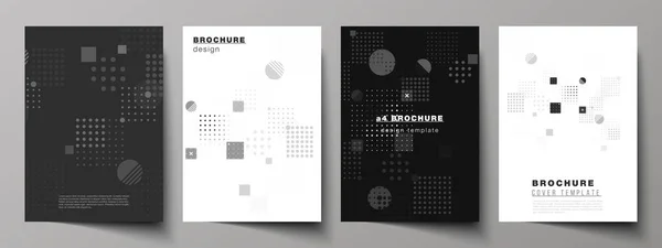 Das Vektorlayout moderner Cover-Attrappen im a4-Format für Broschüren, Magazine, Flyer, Booklets, Jahresberichte. abstrakter Vektorhintergrund mit flüssigen geometrischen Formen. — Stockvektor