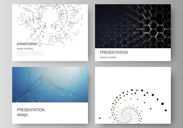 La ilustración vectorial abstracta minimalista del diseño editable de las diapositivas de presentación diseña plantillas de negocio. Tecnología, ciencia, futuro concepto fondos futuristas abstractos . — Archivo Imágenes Vectoriales