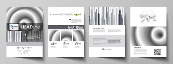 Modelos de negócios para brochura, revista, folheto, livreto. Modelo de design de capa, layout vetorial abstrato em tamanho A4. Padrão geométrico monocromático simples. Fundo minimalista. Formas de cor cinza . — Vetor de Stock