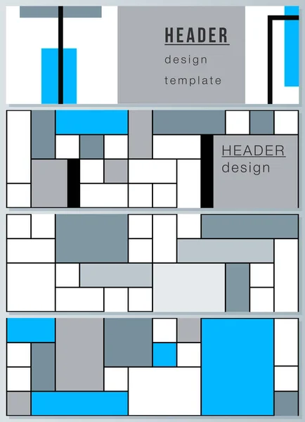 Başlıklar, afiş tasarım şablonları düzenlenebilir yerleşimini minimalist vektör Illustration. Poligonal arka plan, renkli mozaik desen, retro bauhaus de stijl tasarım. — Stok Vektör