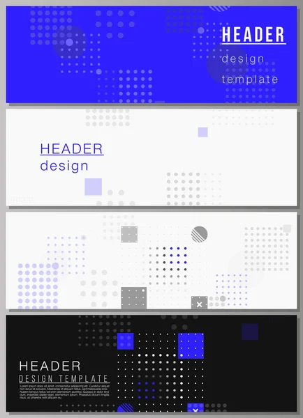 A ilustração vetorial minimalista do layout editável de cabeçalhos, modelos de design de banner. Fundo vetorial abstrato com formas geométricas fluidas . — Vetor de Stock