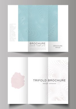 Düzenlenebilir düzenleri en az vektör Illustration. Modern yaratıcı tasarım şablonları panelli broşür veya el ilanı için kapsar. Topografik dağılımı harita, tek renkli arka plan.